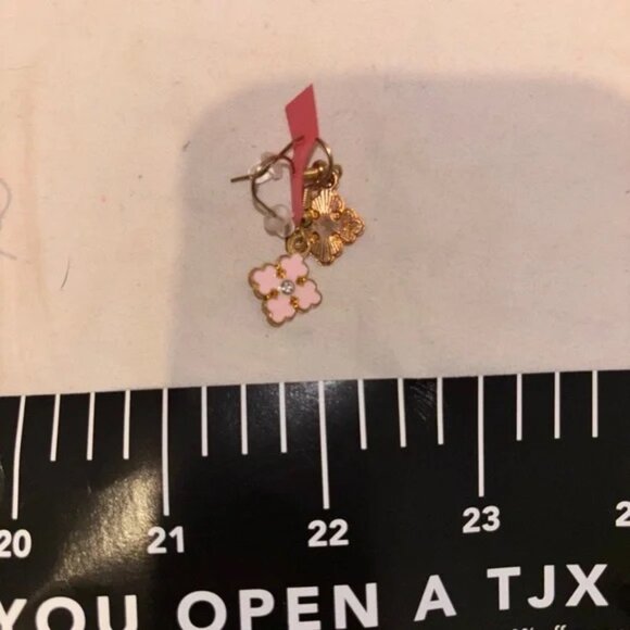 Nordstrom Jewelry - Nordstrom Gold and Pink Earrings with Elegant Design Moisonitte 1/13ct center